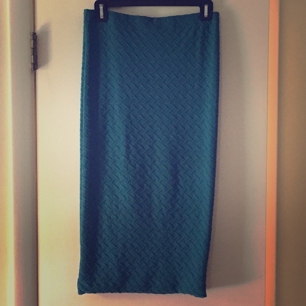 Turquoise blue high waisted skirt